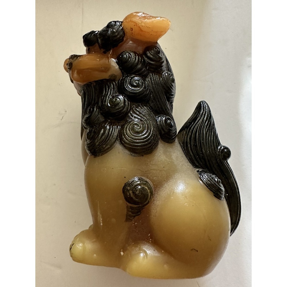 Vintage Chinese Asian Pair Foo Dogs Candle Unique 7 inches tall